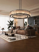 GobekUsa Gold Crystal Ceiling Chandelier LED Light Fixture for Luxury Home Decor