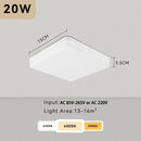 GobekUsa LED Square Ceiling Light: Modern Kitchen Surface Mount Chandelier Fixture for Home Decor