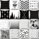 GobekUsa Heart Stripe Pillow Cases | Black & White Polyester Cushion Covers
