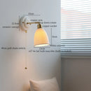 GobekUsa Copper Ceramic LED Wall Light with Pull Chain Switch for Living Room Decor.