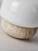 GobekUsa Cream Mushroom Table Lamp - Soft Warm Light for Bedroom - Retro Stone Design