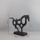 GobekUsa Geometric Couple Cast Iron Figure Sculpture for Home Decor