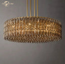 GobekUsa LED Smoke Glass Chandelier Pendant Light for Living Room Decor