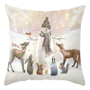 GobekUsa Christmas Soft Plush Cushion Cover Cute Rabbit Deer Pillowcase 45x45cm
