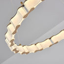 GobekUsa LED Chandelier: Modern, Acrylic, Round Rings Hanging Lamp for Dining Room and Kitchen