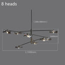 GobekUsa Lotus Leaf Glass Iron Chandelier for Bedroom Living Room Hall Lighting