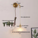 GobekUsa Glass Copper LED Wall Sconce | Pull Chain Switch | Adjustable Bathroom Light
