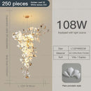 GobekUsa Gingko Leaf Ceramic Chandelier: Modern Nordic Living Room & Hotel Lobby Lighting
