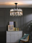 GobekUsa Crystal Chandelier Round Light Fixture for Luxury Living Room Décor