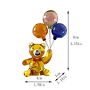 GobekUsa Crystal Bear with Balloons Glass Figurine: Charming Home Table Decor - Kids Birthday Gift