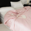 GobekUsa Double Layer Satin Queen Duvet Set Smooth & Cool Luxury Quilt Cover Pillowcases