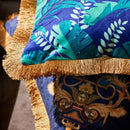 GobekUsa Jungle Animal Collection Cushion Cover with Gold Tassel Fringe - Luxury Satin Pillowcase