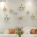 GobekUsa Gold/Silver Pigeon Wall Ornaments - Dove Statue for Living Room Aesthetics
