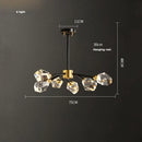 GobekUsa Black Gold Crystal Chandelier LED Light for Luxury Home Decor