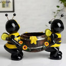 GobekUsa Bee Resin Vase: Creative Cartoon Plant Pot for Cheerful Floral Arrangement