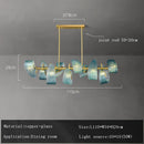 GobekUsa Blue Glass Flower Ceiling Chandelier Copper Hanging Lamps