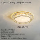 GobekUsa Gold Crystal Ceiling Light: Nordic Modern Round Lighting Fixture for Bedroom and Restaurant