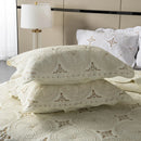 GobekUsa Gold Embroidery Cotton Bohemia Quilt Set - 3PCS Coverlet & Pillowcase