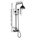 GobekUsa 8" Black Rain Shower Head Set with Hand Spray and Mixer Faucet