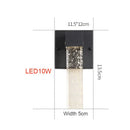 GobekUsa Crystal LED Outdoor Wall Light IP65 Waterproof Sconce for Balcony Garden