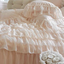 GobekUsa French Princess Bedding Set with Ruffles and Lace