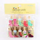 GobekUsa 50-Piece Mini Wooden Clips for Photos Crafts, 25mm Small Clothespin Decoration