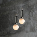 Nordic Marble Pendant Light With Polished Copper Accent