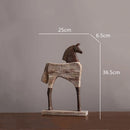 GobekUsa Horse Sculpture: Handmade Wood Grain Design, Animal Figurine for Home Decor