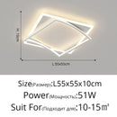 GobekUsa Geometric Square LED Ceiling Light with Remote Control for Study Living Room Bedroom