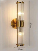 GobekUsa Gold Crystal Glass Wall Sconce Light Fixture for Luxury Bedroom Decor