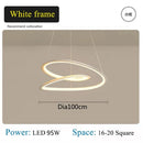GobekUsa Kepler Round LED Chandelier for Living Room Decor White Pendant Lamp
