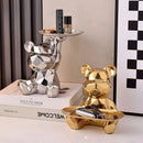 GobekUsa Geometric Bear Piggy Bank Key Tray Cosmetic Bookshelf Statue & Storage Box