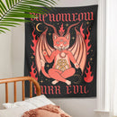 GobekUsa Cat Baphomeow Tapestry: Boho Witchcraft Moon Star Decor for Home & Dorm Room