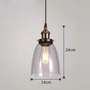 Retro Industrial Gray Glass Pendant Light