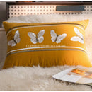 GobekUsa French Night Velvet Throw Pillow Case with Embroidered Butterflies