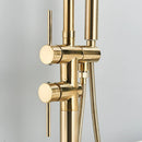 GobekUsa Brushed Gold Freestanding Bathtub Shower Mixer with Handshower