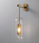 GobekUsa Gold Glass Wall Lamp: Post-modern E14 Industrial Sconce for Home Decor