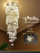 GobekUsa Crystal Star LED Chandelier for Villa Staircase & Living Room Lighting