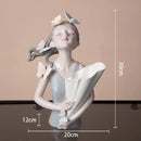 GobekUsa Butterfly Girl Sculpture Vase Set - Modern Decorative Resin Flower Ornaments