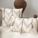 GobekUsa Beige Crochet Tufted Pillow Cover: Nordic Style Home Decor Cushion