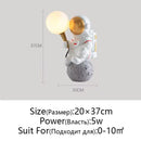 GobekUsa Astronaut Moon Planet Table Lamp Night Light Bedroom Decor Spaceman Theme