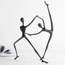 GobekUsa Black Metal Sports Figure Sculpture for Elegant Home Decor