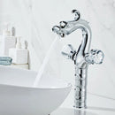 GobekUsa Gold Crystal Double Handle Basin Faucet for Bathroom Sink Mixer Tap
