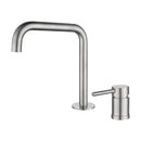 GobekUsa Brushed Stainless Steel Bathroom Faucet - Deck Mounted Basin Mixer Tap
