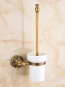 GobekUsa Brass Bathroom Hardware Set: Shelf, Toilet Brush Holder, Paper & Towel Holder