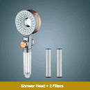 GobekUsa Dual-Sided Shower Head with 3 Jets & Water-Saving Filtration