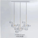 GobekUsa Glass Chandelier: Nordic-Italian LED Pendant Light for Living & Dining Room