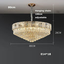 GobekUsa K9 Crystal Gold Chandelier Lighting for Living Room
