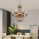 GobekUsa Crystal Chandelier: Elegant Iron Art Pendant for Dining Room, Living Room, and More