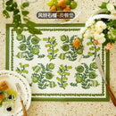 GobekUsa Butterfly Print Placemat: Pomegranate Floral Design, Non-Slip Dining Table Mats
